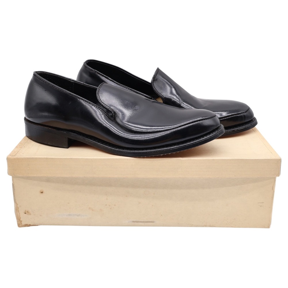 Cedar Crest Dress Shoes Boys 14 Vintage Black Leather Moc Toe Slip-On 3270